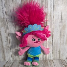 Muñeca de peluche DreamWorks Trolls Band Together Poppy rosa pelo borroso juguete de 21 pulgadas