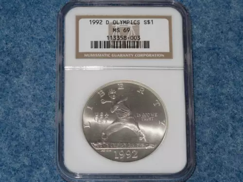 1992-D Olympics Commemorative Silver Dollar NGC MS69 B0142