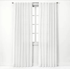 1 Pair 54 x 95 Light Filtering 100 Linen Curtain Panels - White - Threshold