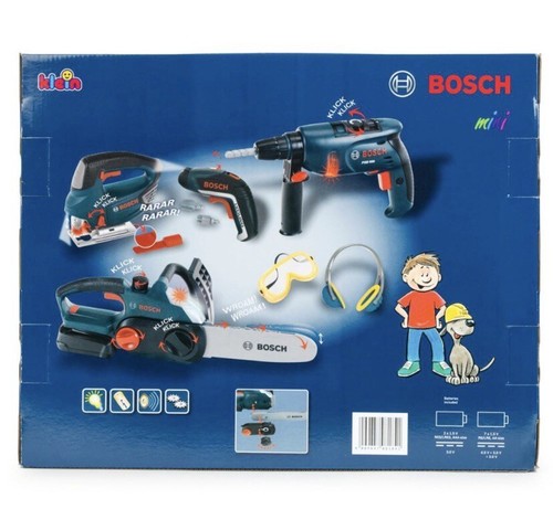 Klein Bosch Kids Play Big Power Tools Set Battery Operated Sounds Lights New - Picture 4 of 5