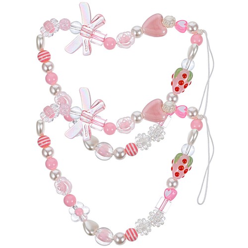 2pcs Phone Lanyard Phone Wrist Strap Anti-lost Phone Chain Bead Phone Wrist Rope - 第 7/12 張圖片