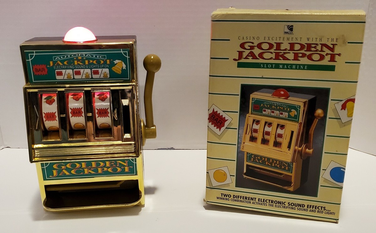 Vintage WACO Golden Jackpot Slot Machine Toy Lights & Sound