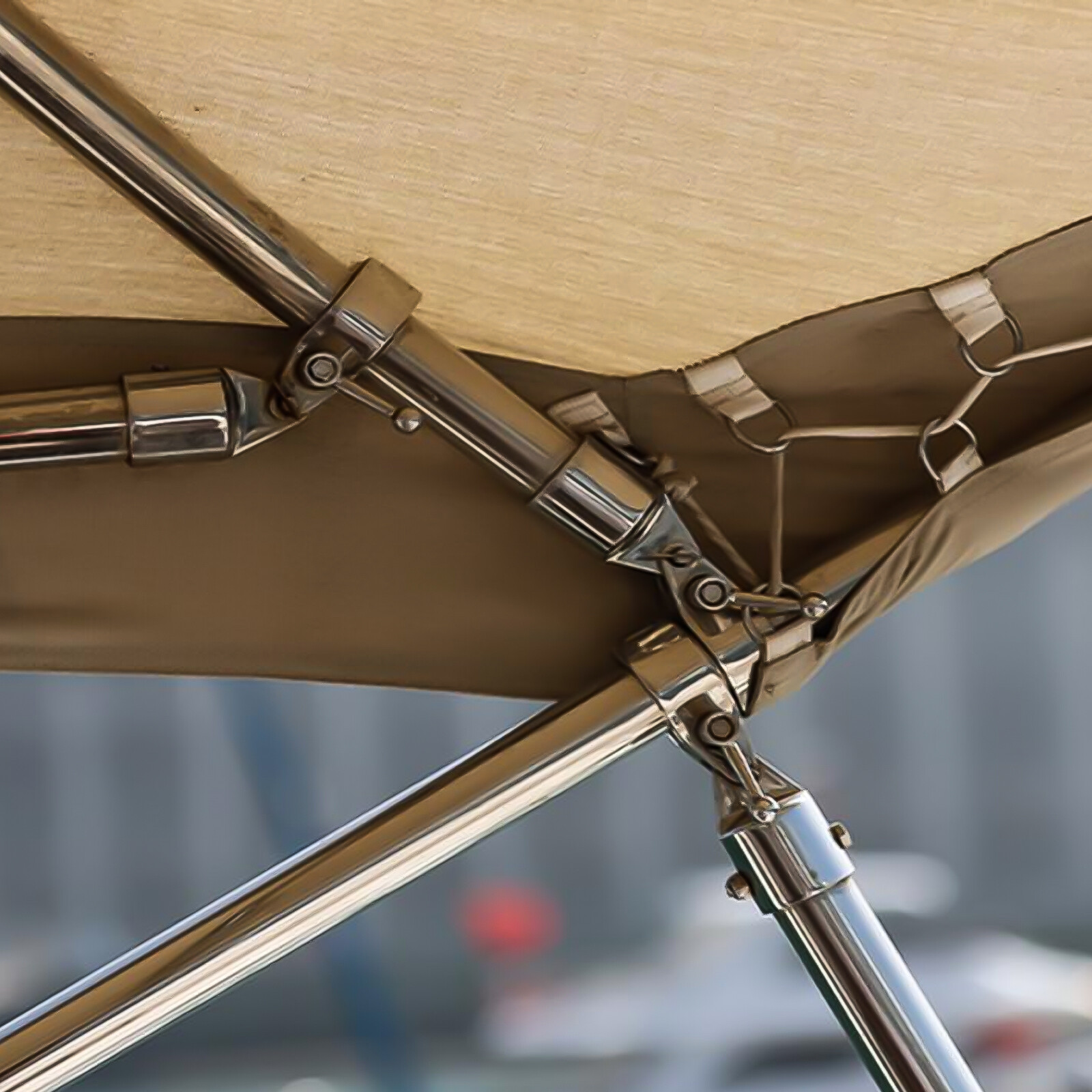 Marine Stainless Steel Hinged Jaw Slide Canopy Fitting Boat Bimini 22mm