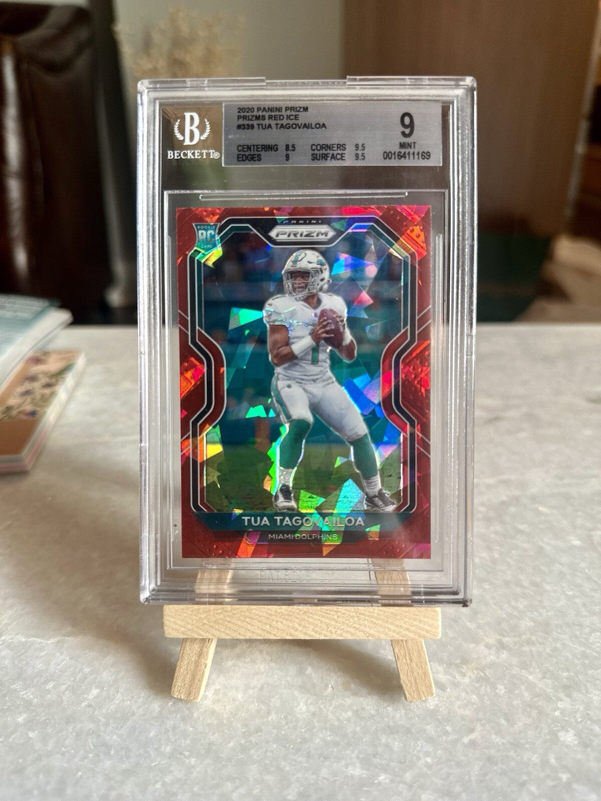 2020 Prizm - Rookie Red Ice Prizm #339 Tua Tagovailoa RC BGS 9 MINT Dolphins