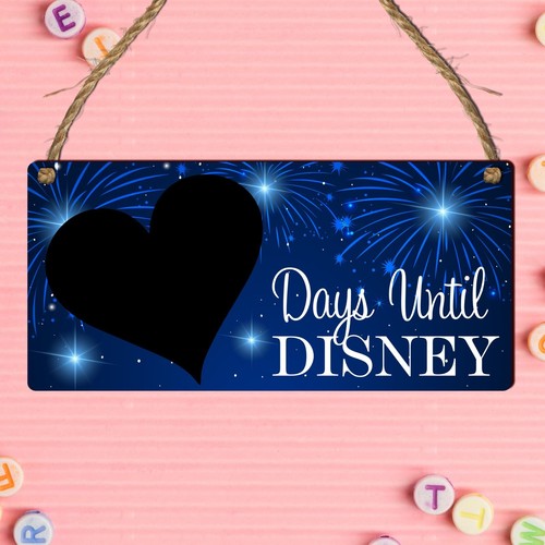 Disney Countdown Plaque - Chalkboard Days Until Disney Sign, Perfect Countdown - Picture 12 of 13