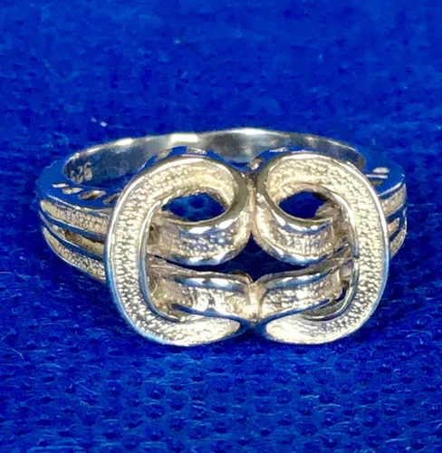 Vintage Sterling Silver Buckle Ring, Made in Israel, Rams Horn Design, Size 5.75