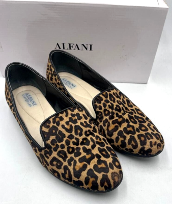 ALFANI Oceanaa leopard flats, slip on loafers, size M US