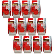 12 Rolls 3M Scotch Packaging Clear Tape With Dispenser Each Roll 1.88" x 50 yd