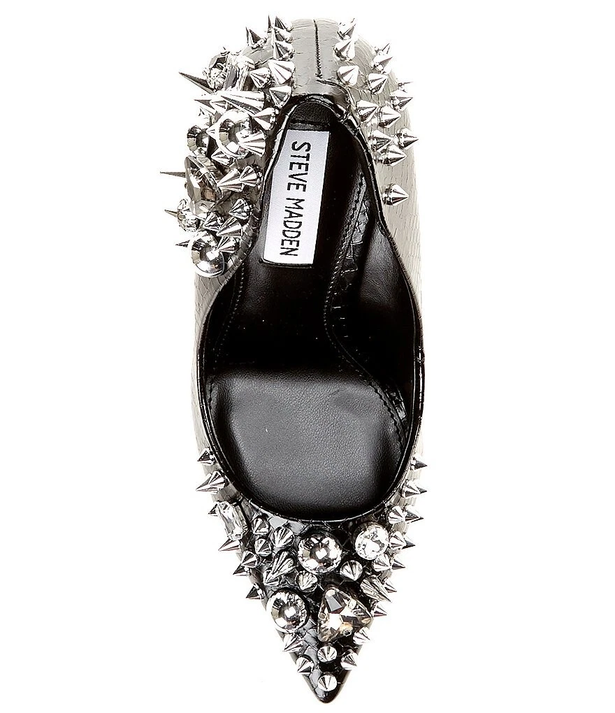 Steve Madden Veronica Dress Pump Black Spikes Stud Stiletto Heels New Unworn