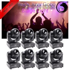 8PCS 30W RGBW LED Moving Head Stage Lights DMX Gobo Show Bar DJ Party Lighting