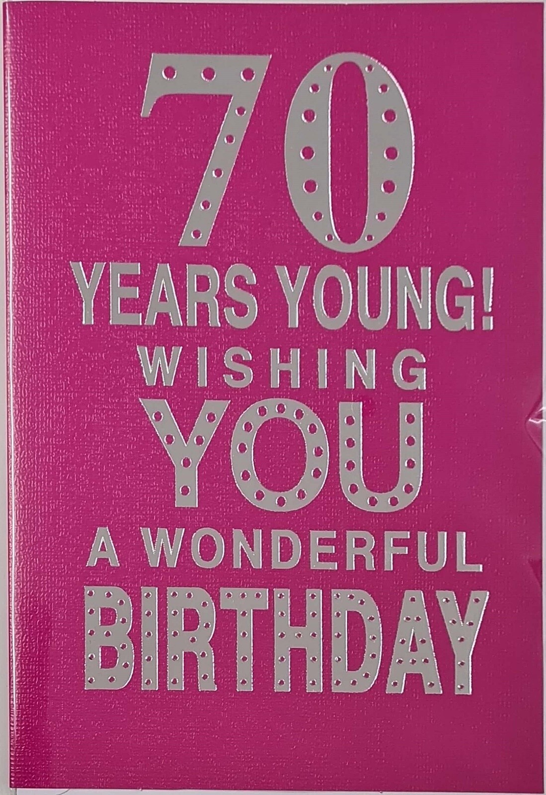 Happy 70th Birthday Card 70 Today Wishing You a Wonderful Birthday Silver Foil