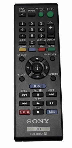 Genuine Replacement Remote Control RMT-B119A For Sony Blu-ray Players BDP-S1100, S3100, S390