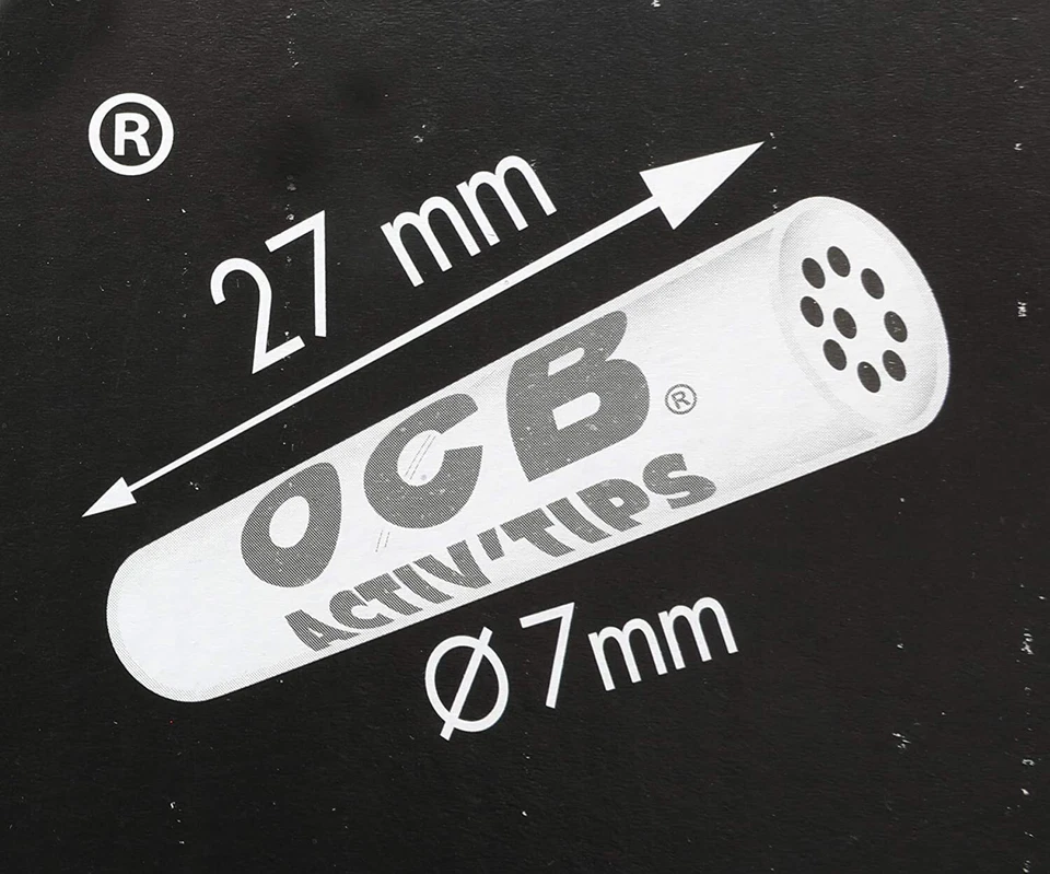 10 Bags (500 Filter) OCB Activ'Tips Extra Slim, 6mm Activated Carbon Filter - Image 2 of 3