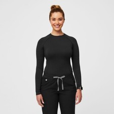 Figs Women Black Salta Longsleeve Underscrub Small - Large 