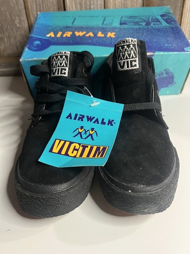 Zapatos de Patineta Retro De Colección De Retro Airwalk VIC Victim Negros Para Hombre Talla 6 1/2 RAROS - Imagen 5 de 8