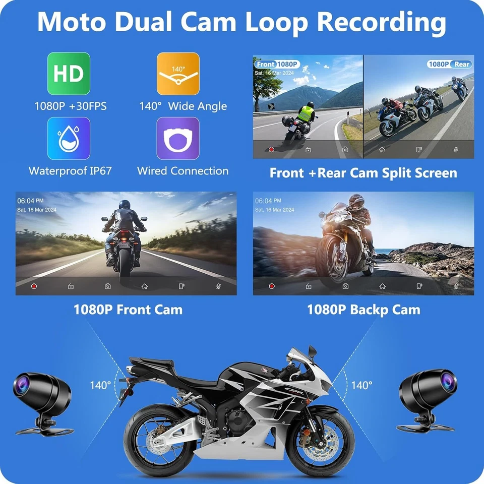 Carpuride W603D Wireless CarPlay Android Auto Wasserdichter Touchscreen für Moto - Bild 3 von 4