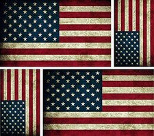 4 x Aufkleber USA Flagge Vintage Auto Motorrad Amerikanischer Biker