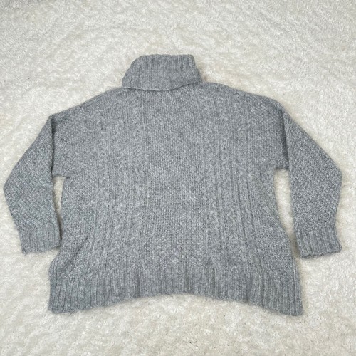 Aerie Women's XS Gray Turtleneck Pullover sweater Oversized Lagenlook Wool Blend - Picture 2 of 11