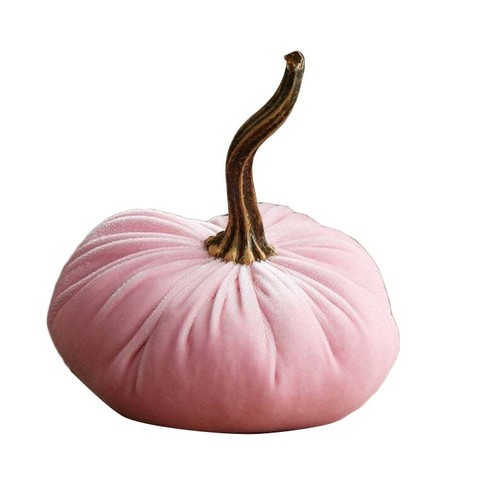 Handmade Velvet Pumpkins Decor Super Soft Stuffed Autumn Decoration Set of 6 - Picture 4 of 33