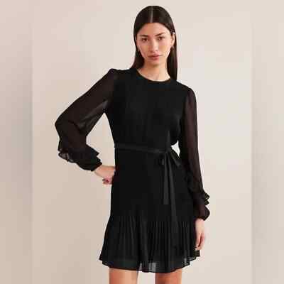 knee length dresses for ladies Women's Black Splicing Pleated Mini Dress & Reviews - Black - Dresses