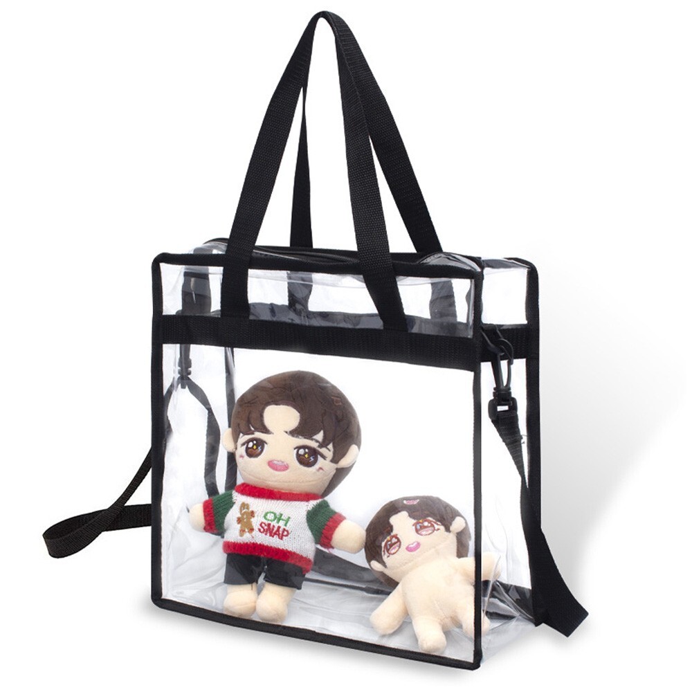 B2G1 Large Clear Tote Bag Purse Handbag Zipper Security