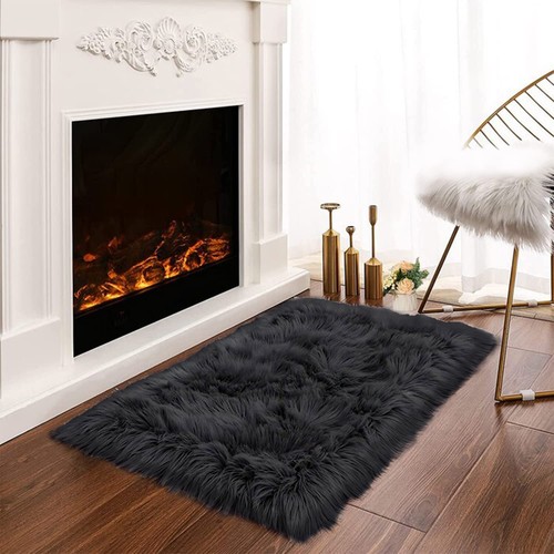 Latepis Faux Fur Sheepskin Area Rugs Soft Shaggy Carpet for Living Room Bedroom - Picture 36 of 219