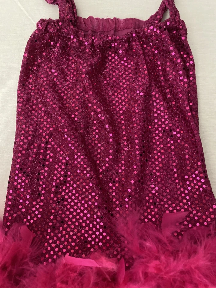 Vestido Sequence Niña Con Pluma Disfraz Talla 3T Foto 3 de 4