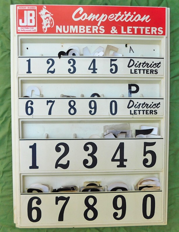 805 722 こんぺて VINTAGE COMPETITION MOTORCYCLE RACING NUMBERS LETTERS DISPLAY SIGN