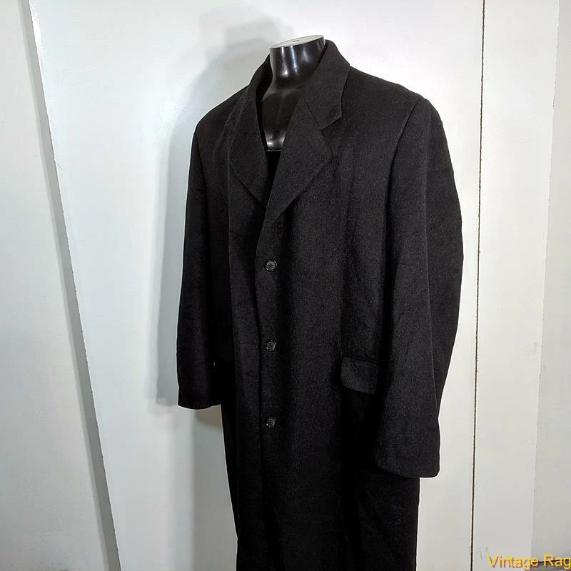 TODAY'S MAN Brookcraft Wool CASHMERE Coat Overcoat Mens 46L Long XLT Charcoal - Image 3 of 4