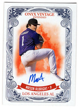 MASON ALBRIGHT 2021 ONYX VINTAGE EXTENDED BASEBALL ON CARD AUTO BLUE INK /400