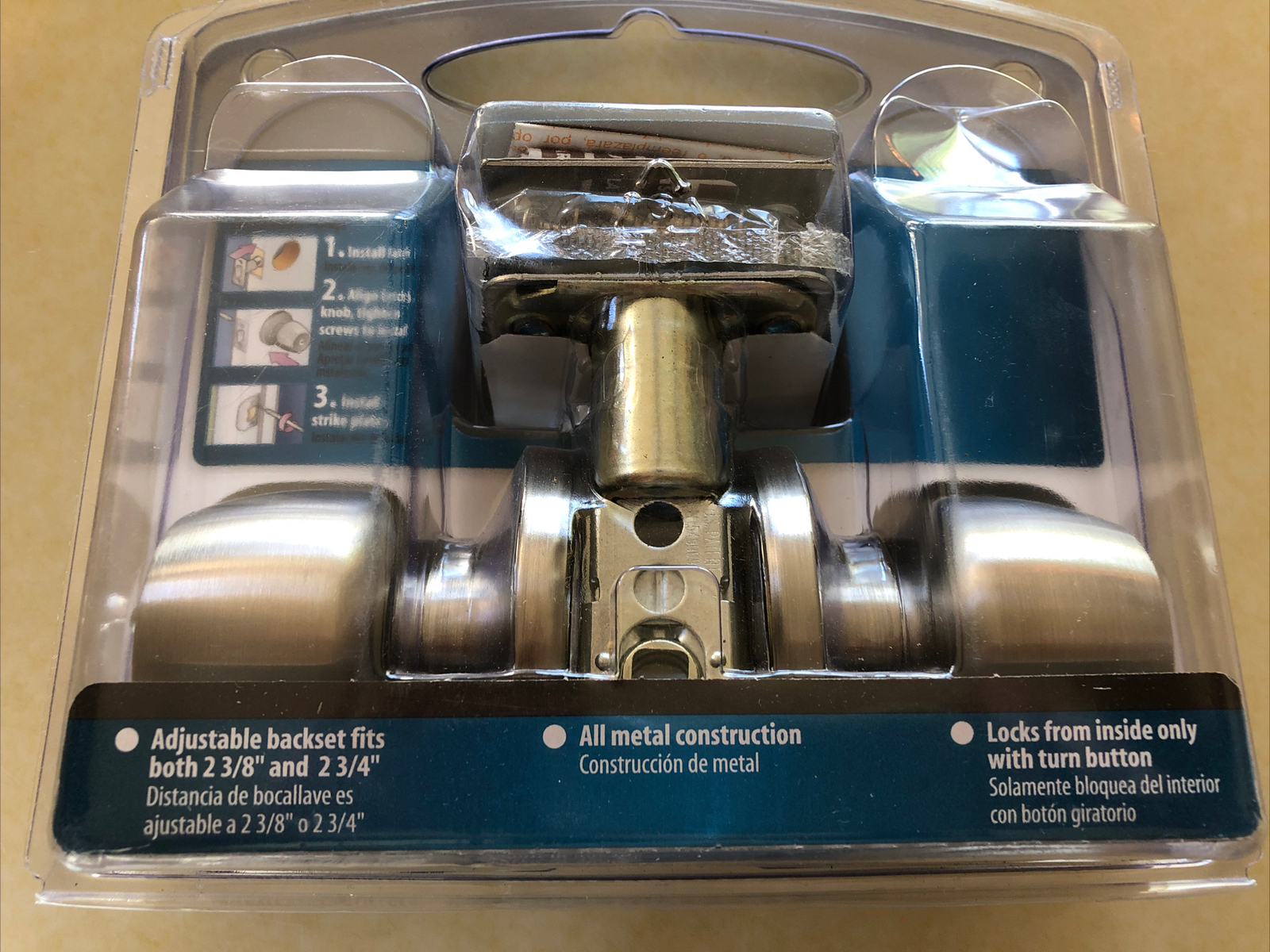 Interior Doorknob Stainless Steel Locking Bed And Bath Defiant New eBay