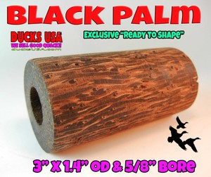 Duck-Call-Wood-Barrel-Blank-Black-Palm-2-7-034-X-1-4-034-OD-amp-5-8-034-Bore-Awesome-Wood