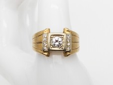 Vintage 1940s RETRO 6000 .85ct VS H Diamond 14k Yellow Gold Mens Ring Band 11g