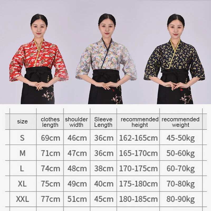 Sushi Chef Coat Japanese Cooking Clothes Sushi Restaurant Izakaya Top Only - Image 2 of 4