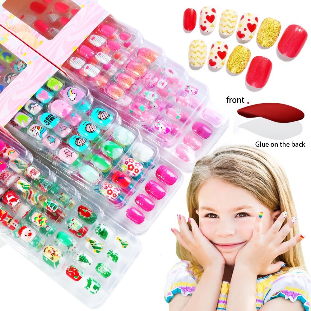  120 Pieces Press on Nails Children Fake Nails