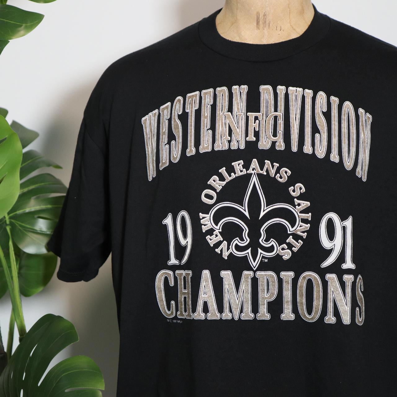 Vintage 90s New Orleans Saints NFC Western Division Champions T-Shirt