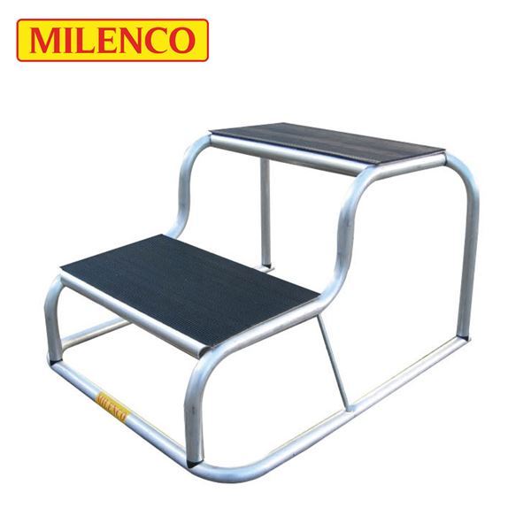 Milenco Aluminium Rubber Top Double Step Non Slip Caravan Motorhome