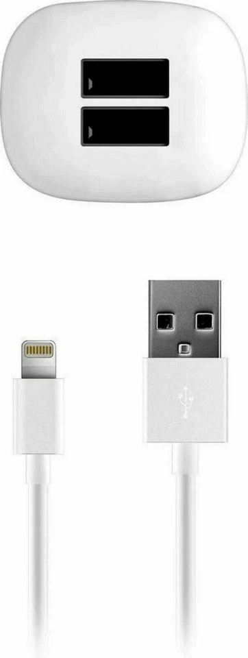 NUEVO Cargador de Pared Solo Inalámbrico Doble USB AC 17 Watt Cable de 5 pies Blanco para iPhone Foto 3 de 4