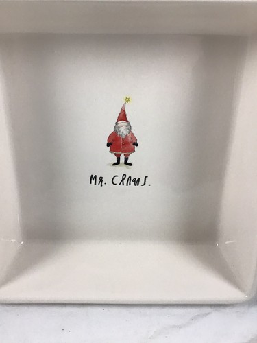 WONDERFUL RAE DUNN ARTISAN COLLECTION MR CLAUS CHRISTMAS SQUARE BAKING DISH - Picture 3 of 4