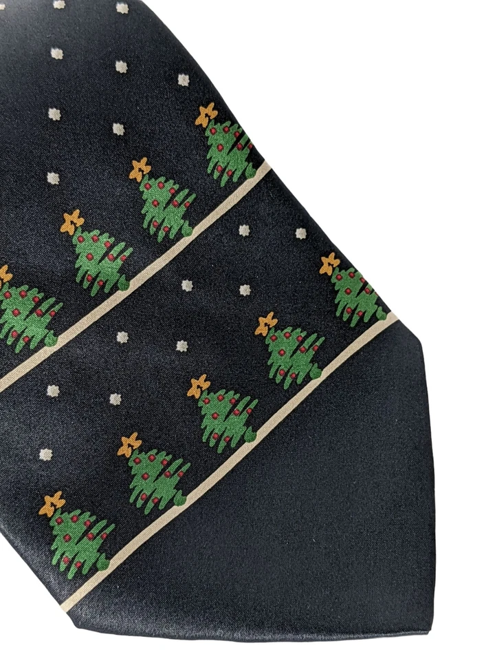 Corbata de seda Ketch árbol de Navidad copo de nieve invierno vacaciones novedad Foto 3 de 4