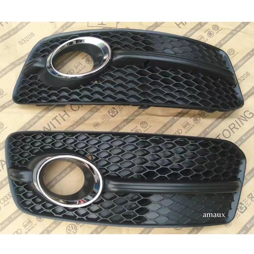For 2009-2012 Audi Q5 S-Line Black Front Fog Light Cover Lamp Grill W/Chrome - Picture 2 of 8