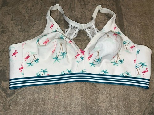 Cacique Unlined Full Coverage Soft Cup Wireless Bra SS 44D Flamingo Palm