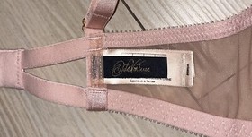 Dita Von Teese Metallic Lace Underwire Bra Vintage Peach Womens 34B 0488 New