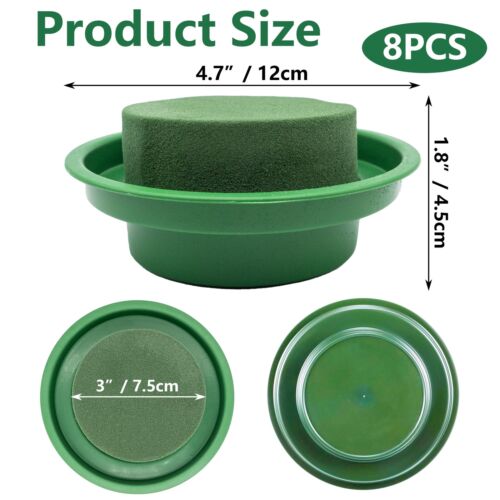 8Pcs Floral Foam Rounds in Bowls Green DIY Flower Arrangement Kit Wet Floral ... - Picture 6 of 7