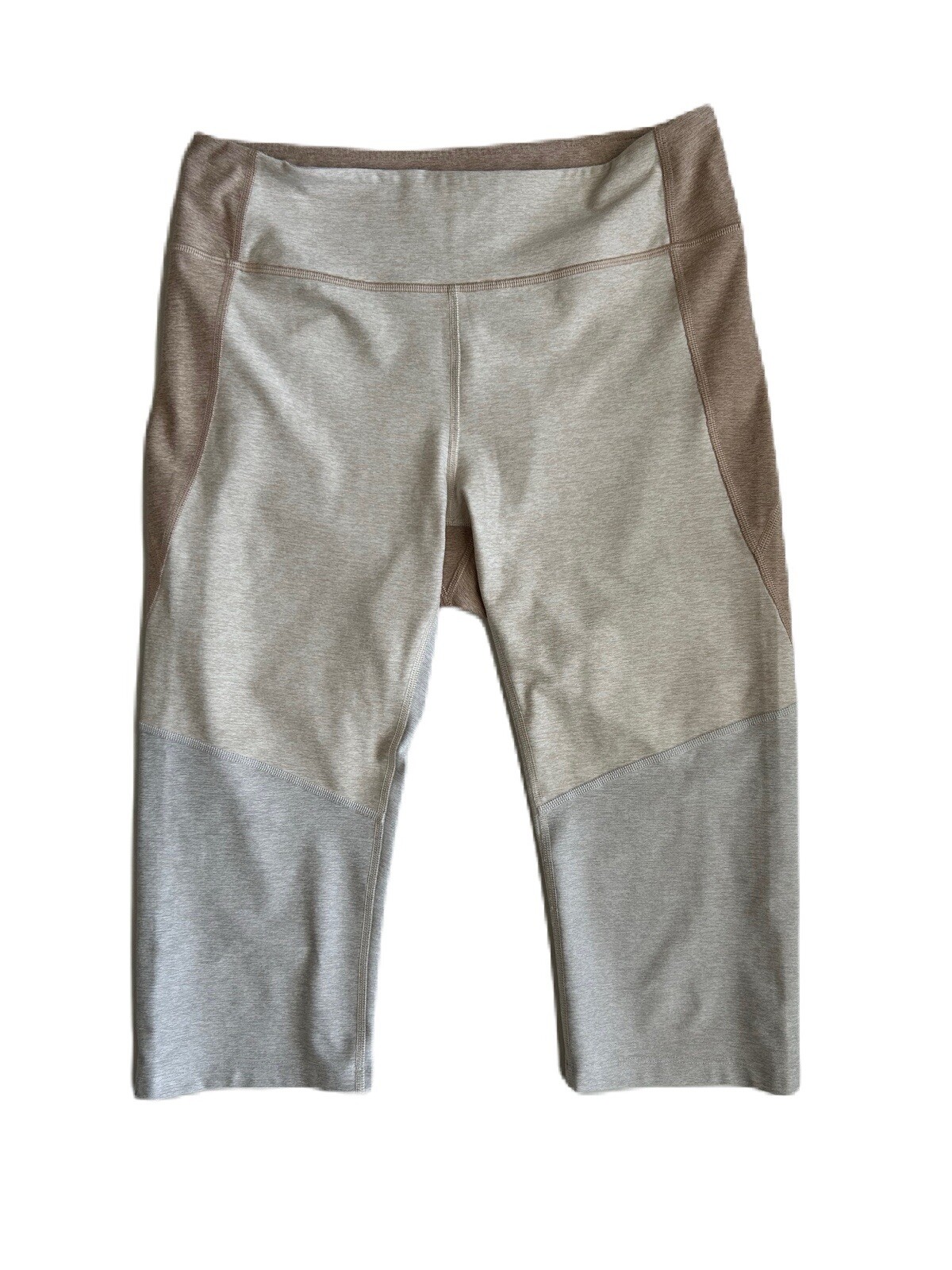 Outdoor Voices Leggings Women's Cream Gray Colorblock Cropped Large