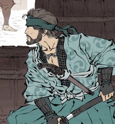 Metal Gear Solid Snake MGS Japanese Edo Style Giclee Poster Print