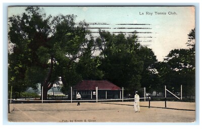 Le Roy LeRoy NY Tennis Club Genesee County 1910 Postcard E11
