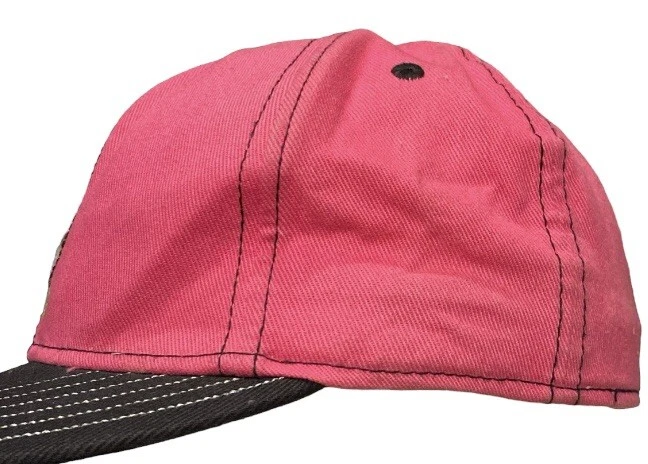 Vtg Christian Audigier Skully Fitted Hat Crystal Embellished Y2K Pink/Black Cap - Image 3 of 4