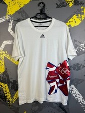 Jersey Fan Olympic Games Shirt White Adidas London 2012 Mens Size L ig93