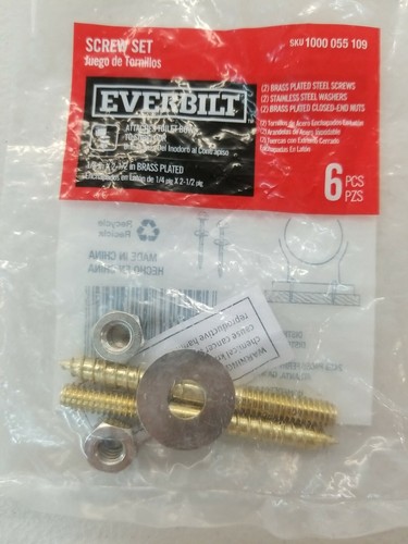 Everbilt Screw Set Attaches Toilet To Subfloor PN 1000 055 109, Qty = 2 set (Q4) - Picture 2 of 4